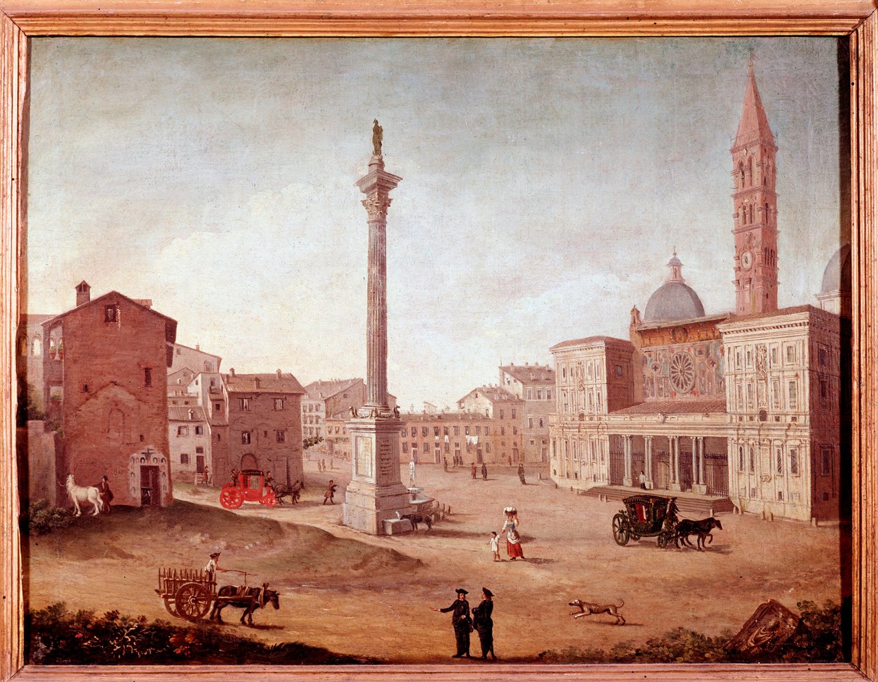 Vista de la Basílica de Santa Maria Maggiore en Roma Acuarela anónima. Siglo XVIII Roma, Museo di Roma de Unknown artist