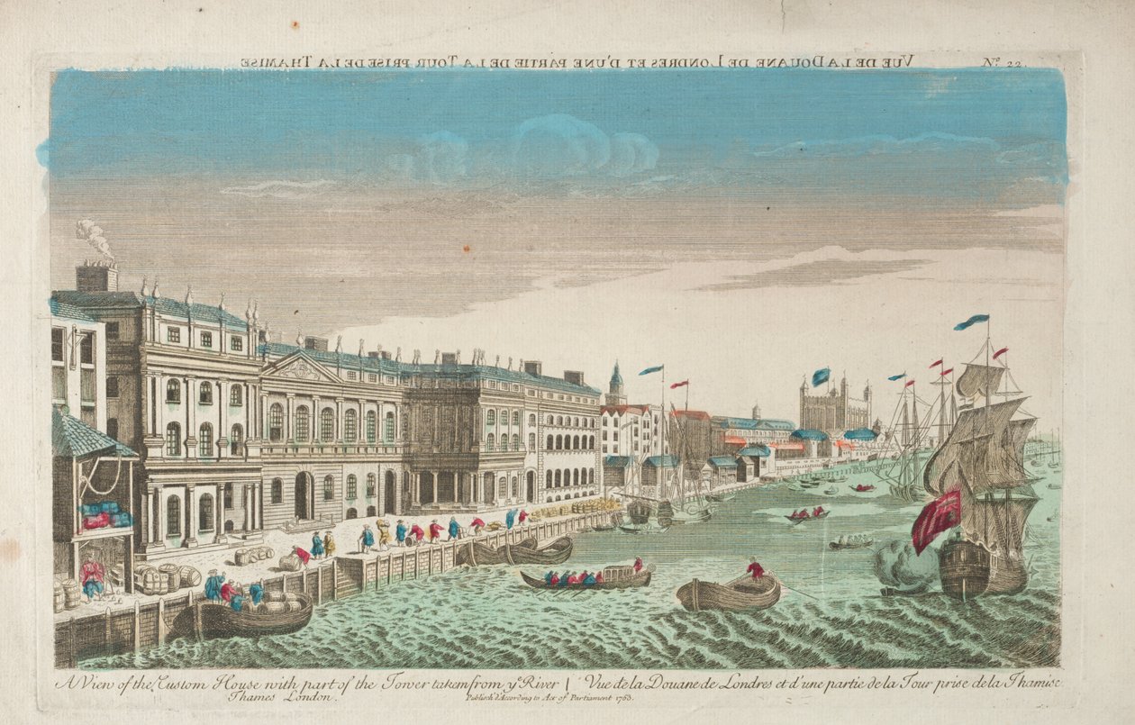 Vista de la Aduana y Douana de Londres de Unknown artist