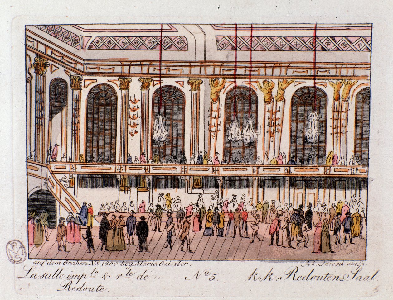 Vista del Salón Imperial y Real de la Redoute en Viena, Austria de Unknown artist