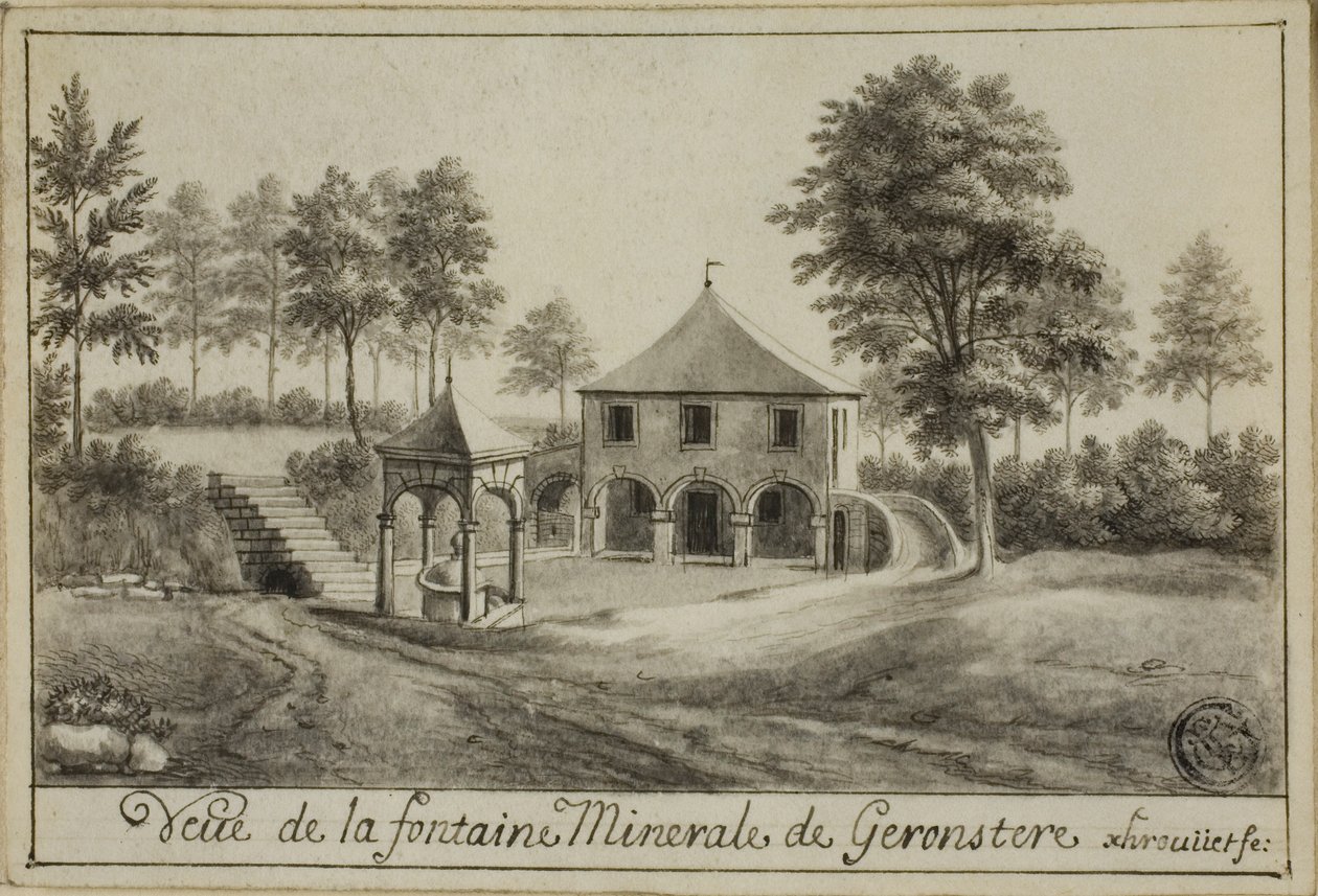 Vista del manantial mineral en Geronstere de Unknown artist