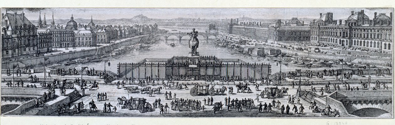 Vista del Pont Neuf en París. Grabado de finales del siglo XVII. París, Museo Carnavalet de Unknown artist