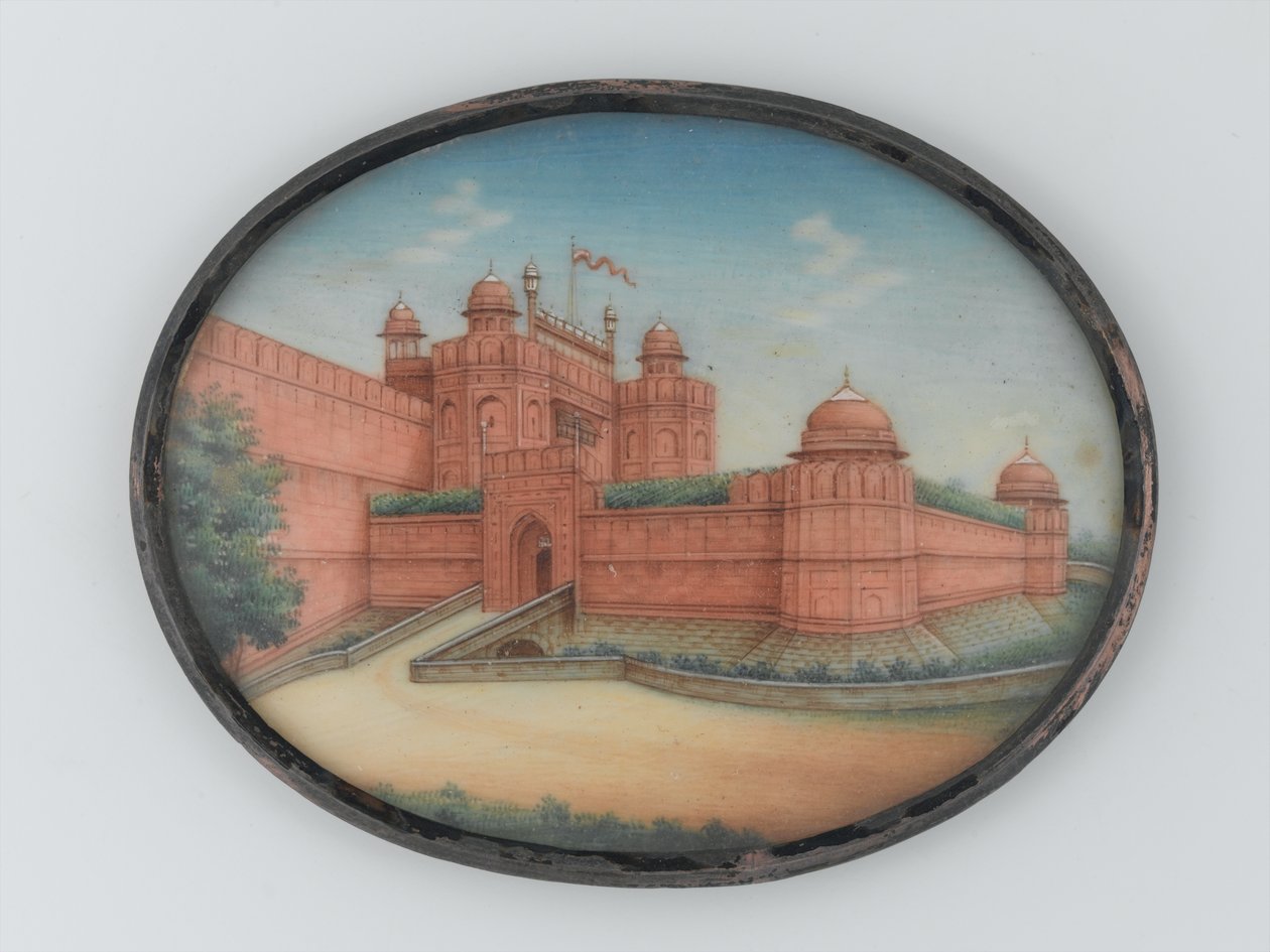Vista del Fuerte Rojo, Delhi, circa 1850 de Unknown artist