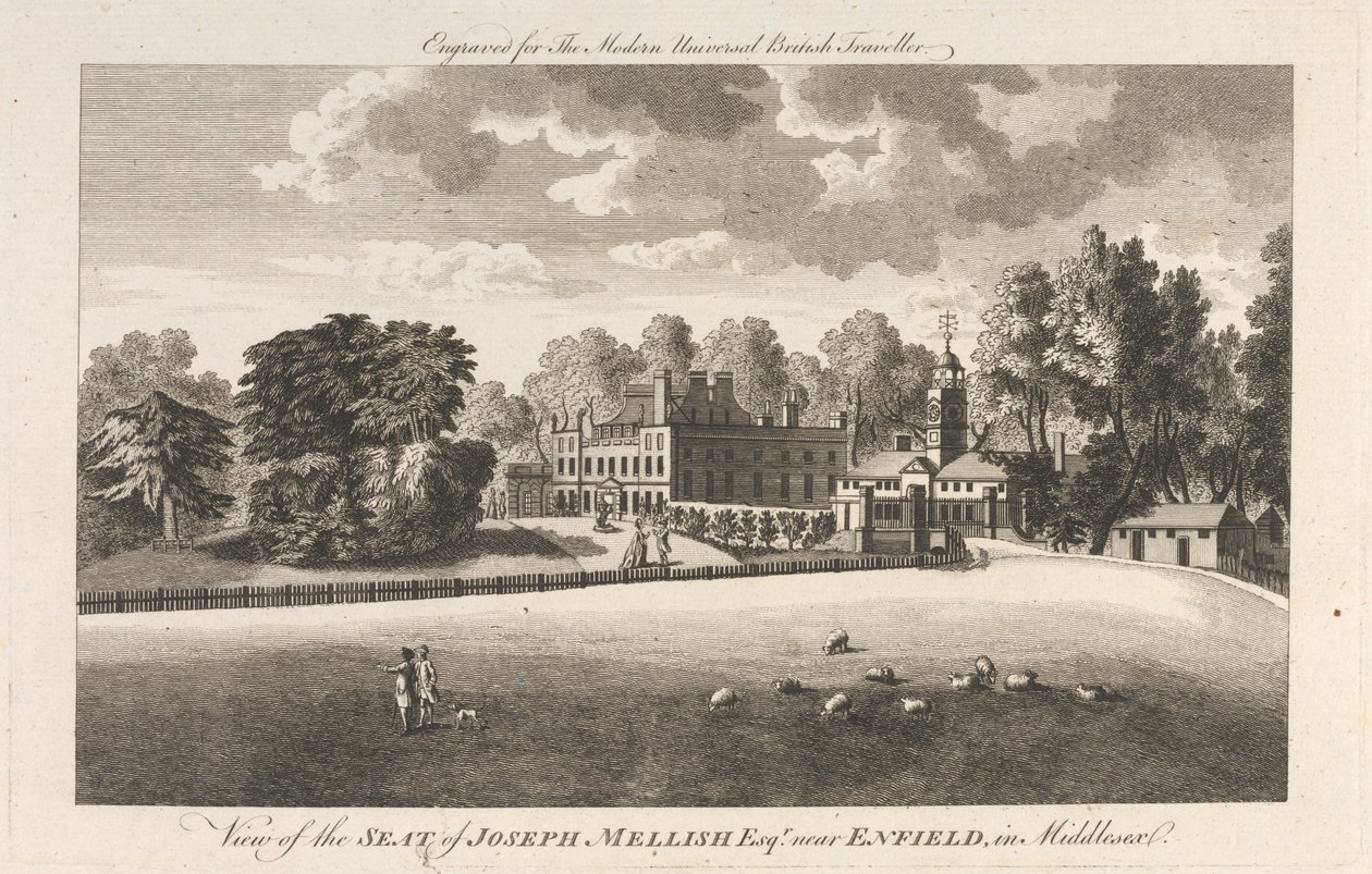Vista de la Sede de Joseph Mellish, Esquire cerca de Enfield en Middlesex, Suburbio Exterior - Norte de Unknown artist