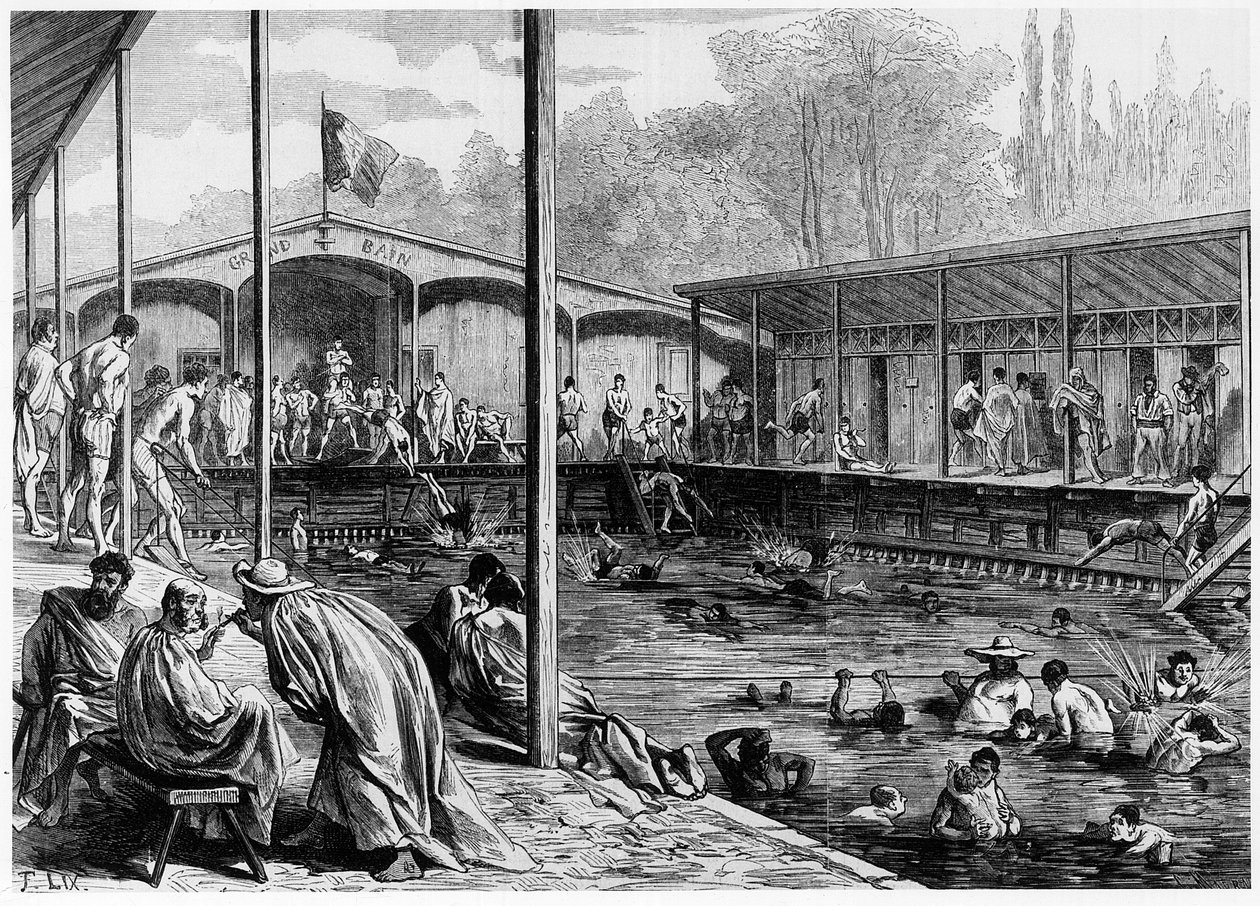 Vista de los baños fríos en París - en "El universo ilustre" del 26/08/1871 de Unknown artist