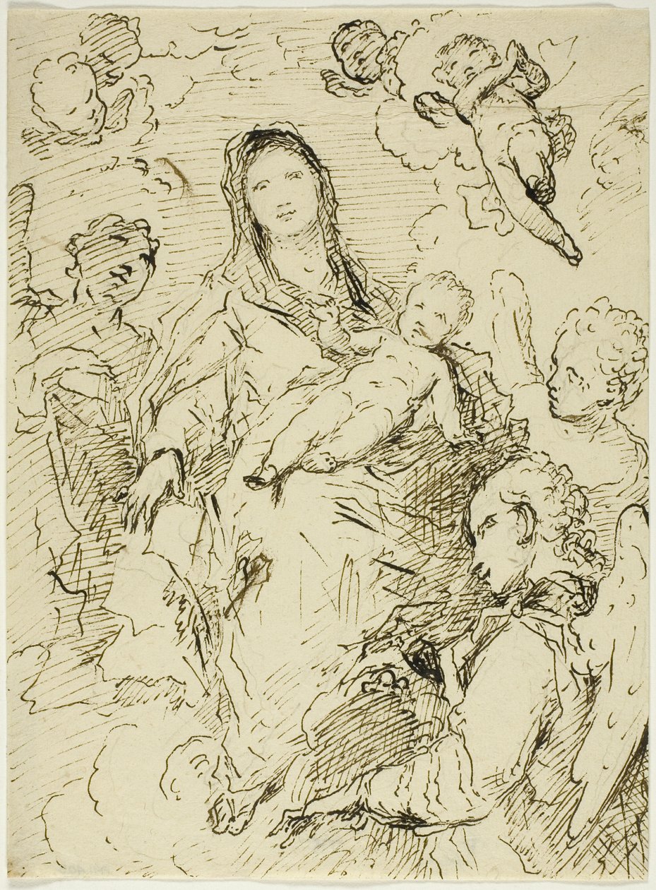Virgen con el Niño y ángeles de Unknown artist