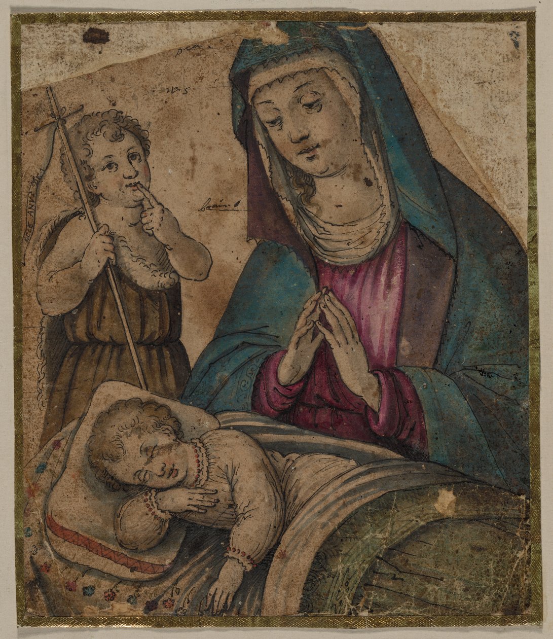 Virgen y Niño con San Juan (recto) de Unknown artist