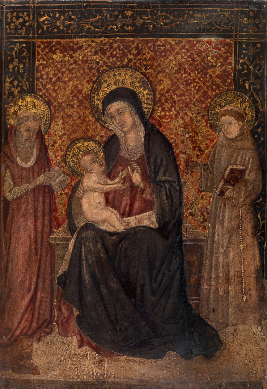 Virgen y niña con los santos jerónimo y francisco de asís de Unknown artist