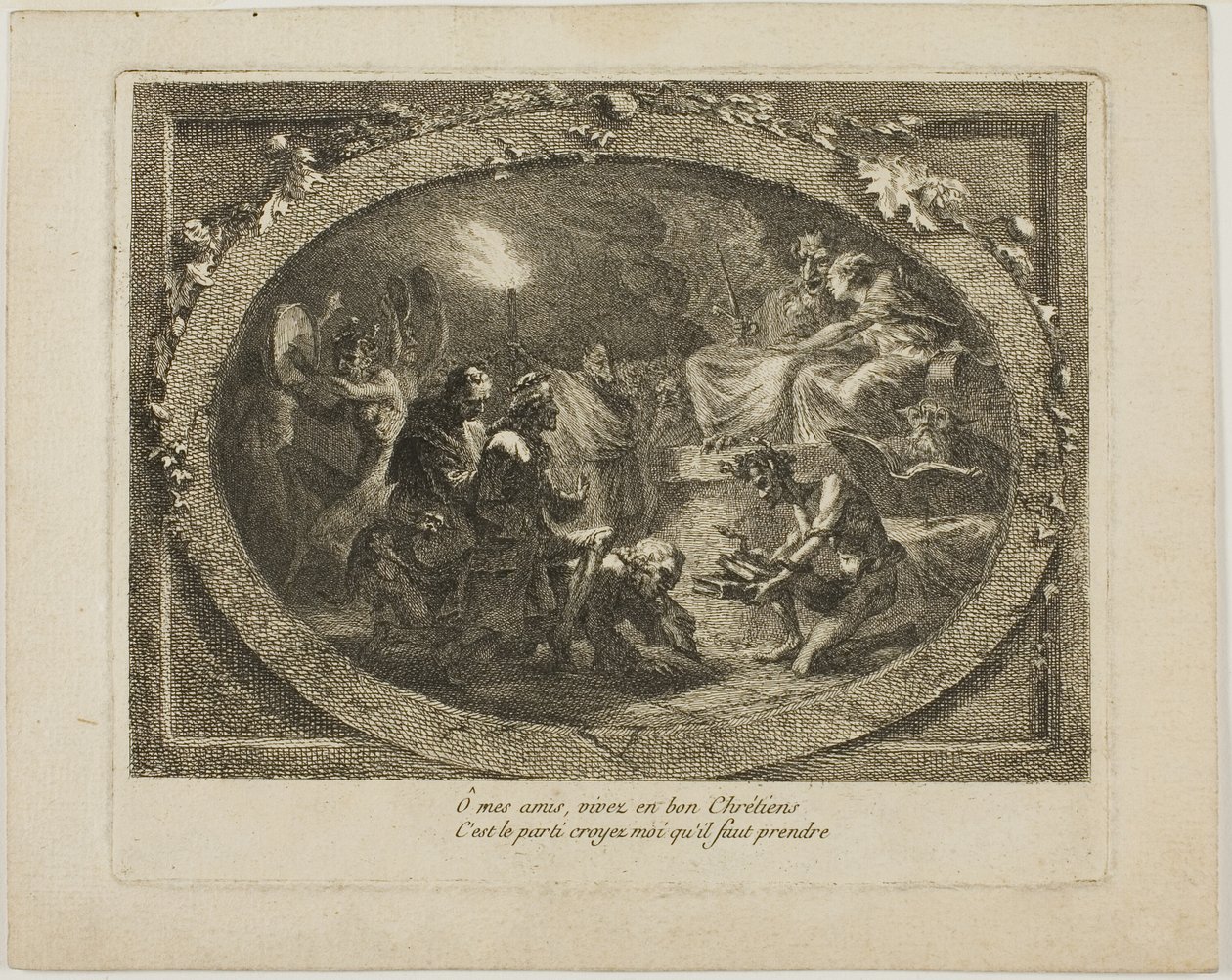 Voltaire en una Revelación Satánica de Unknown artist
