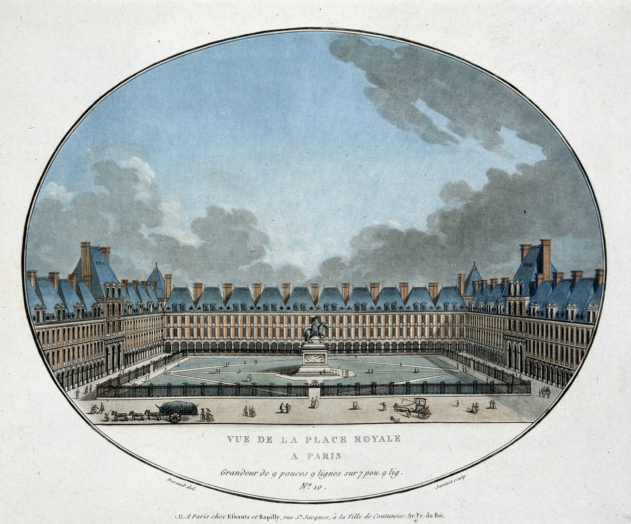Vista de la Place Royale en París (Place des Vosges) de Unknown artist