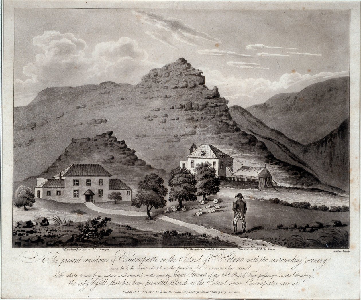 Vista de la isla de Santa Elena de Unknown artist