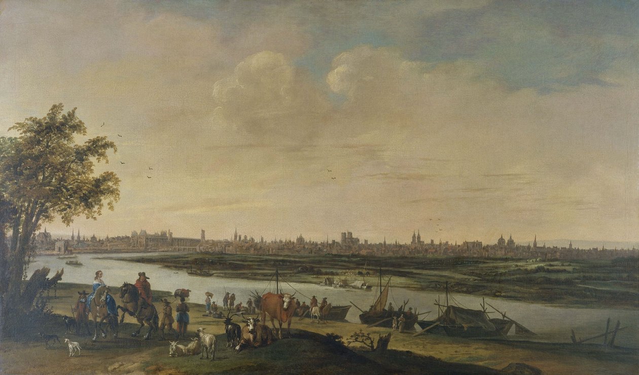 Vue générale de Paris, prise du bas de la colline de Chaillot, hacia 1650, entre 1645 y 1655 (óleo sobre lienzo) de Unknown artist