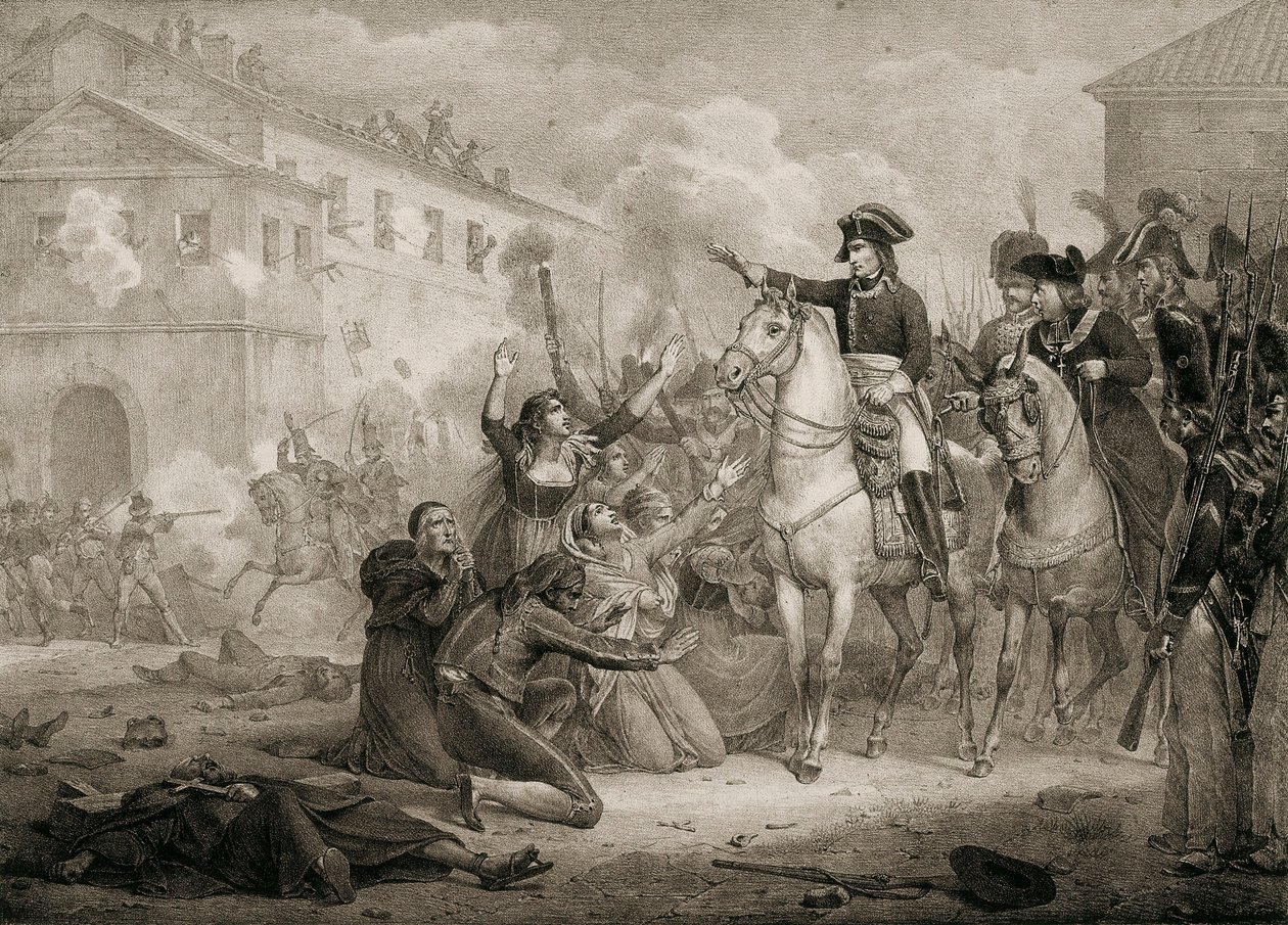 Guerra de Independencia de España (1808-1814): los españoles imploran piedad a Napoleón. Madrid, Biblioteca Nacional. de Unknown artist
