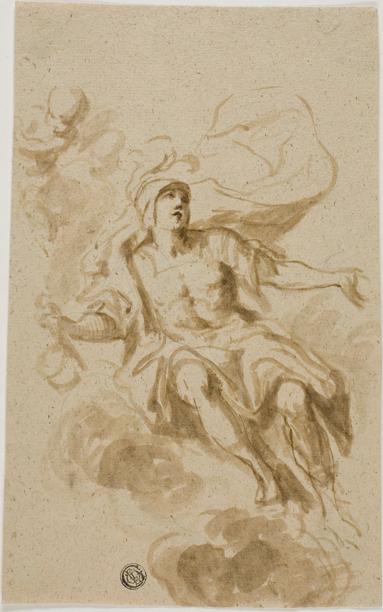 Guerrero sentado en las nubes de Unknown artist