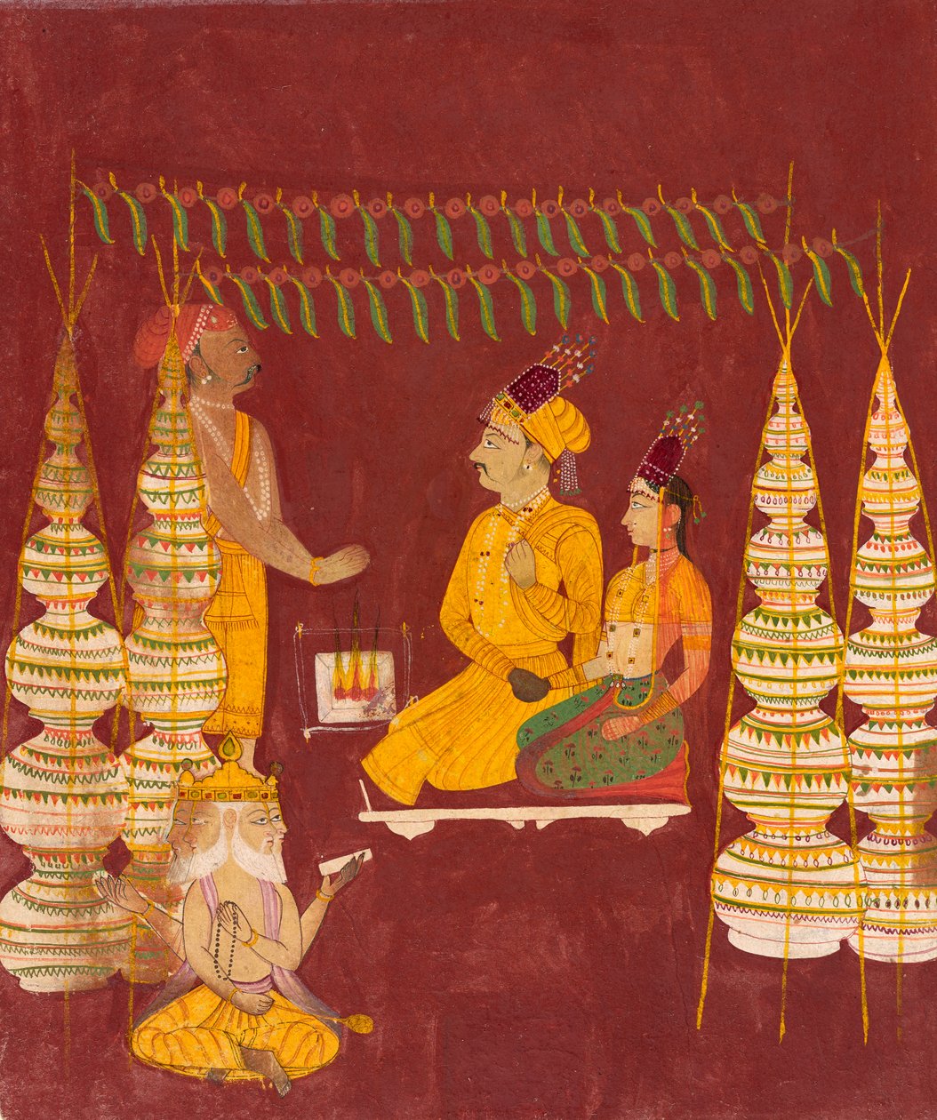 Ceremonia de Boda con Brahma en Asistencia de Unknown artist