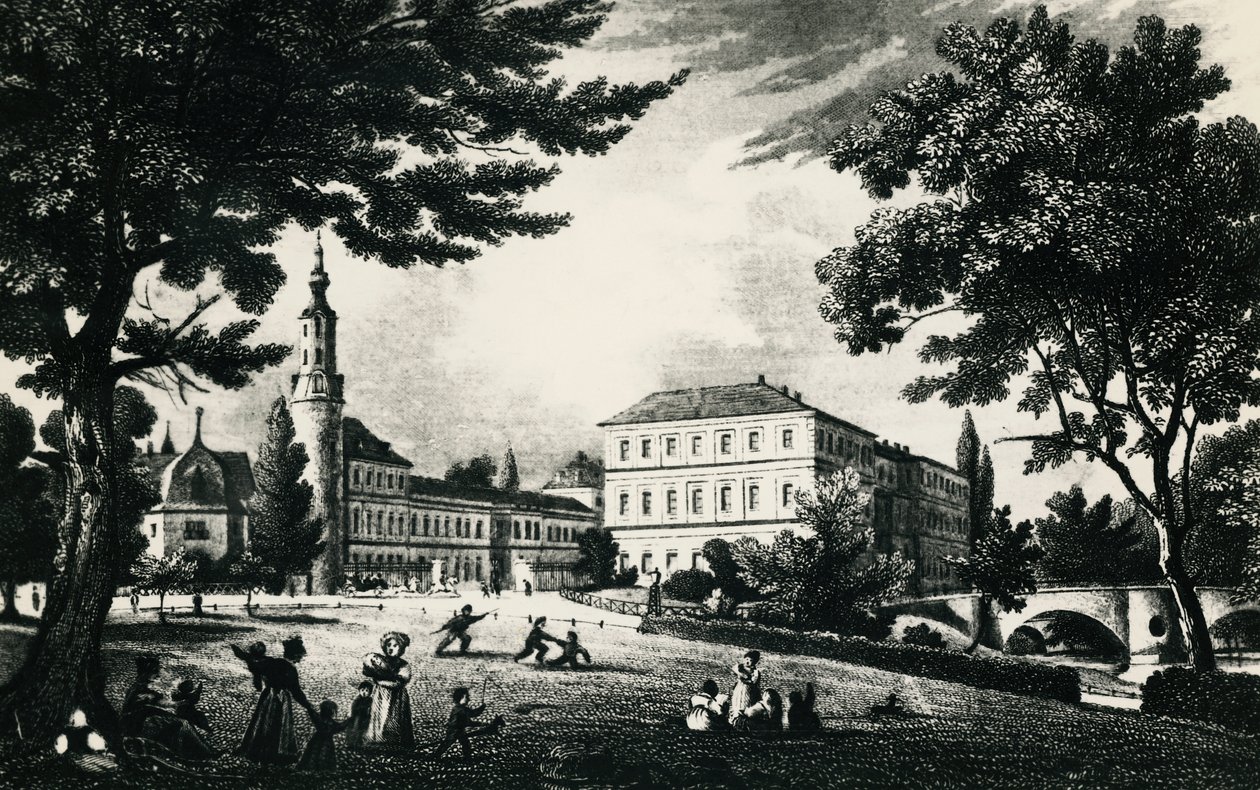 Castillo de la Ciudad de Weimar, grabado, Alemania de Unknown artist
