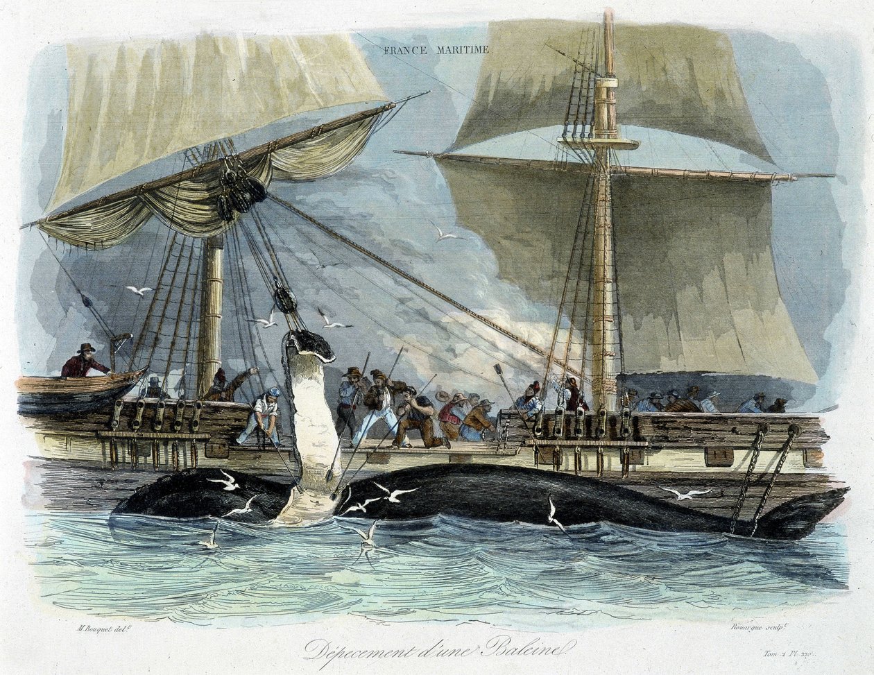 Pesca de ballenas: el despiece de Unknown artist