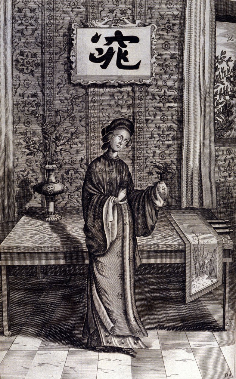 Mujer de la nobleza china. “De China Monumenta” de Athanasius Kircher (1601 - 1680), jesuita, orientalista y erudito alemán, Ámsterdam 1667 de Unknown artist