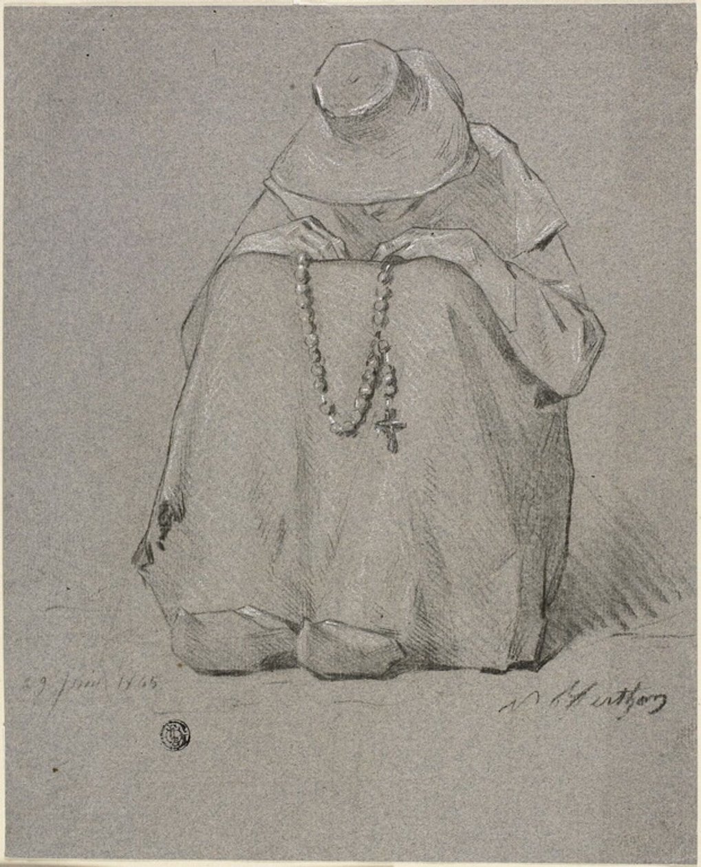 Mujer con rosario de Unknown artist