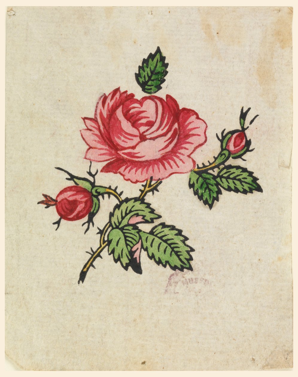 Prueba de xilografía para un textil impreso de Unknown artist