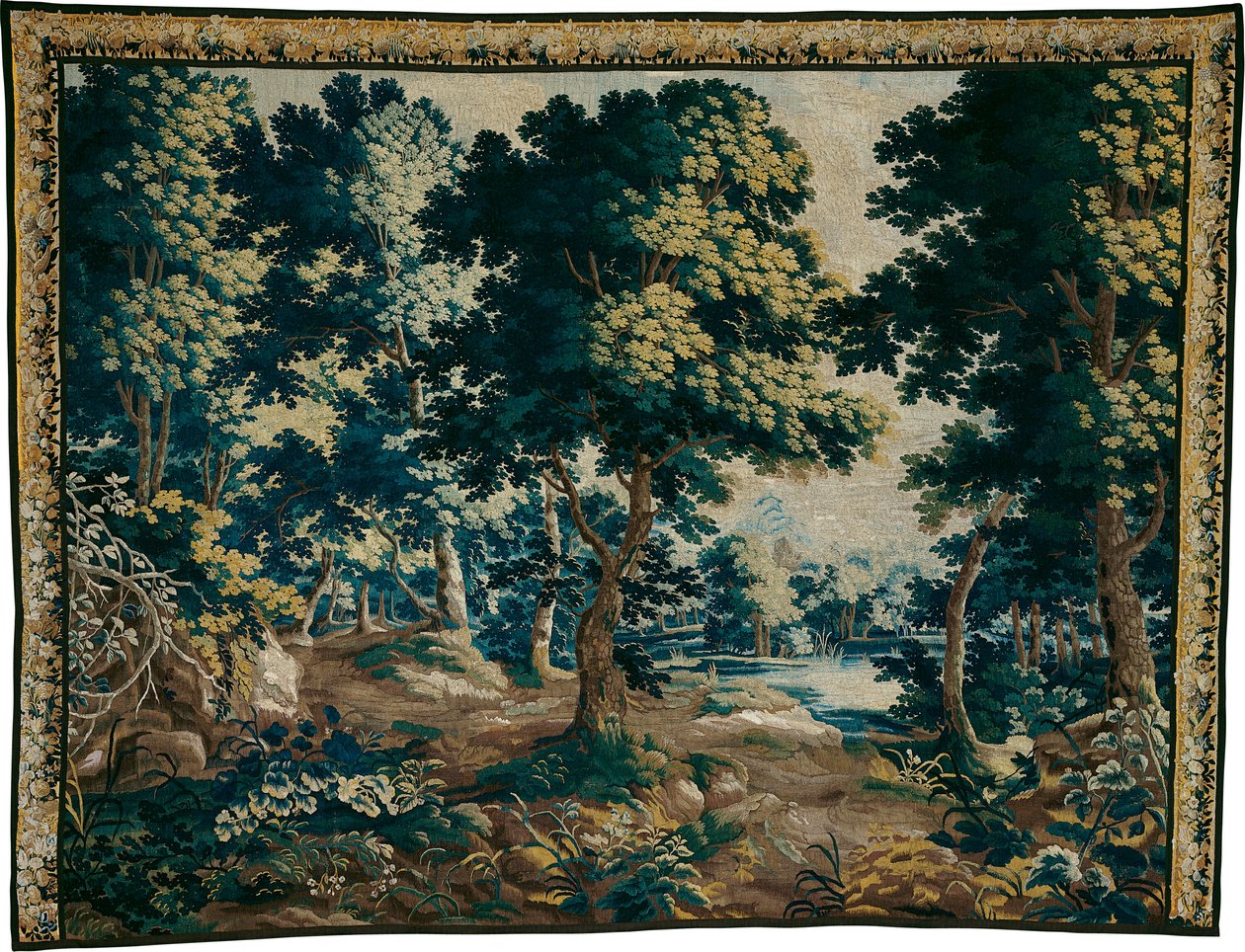 Bosque con estanque de Unknown artist