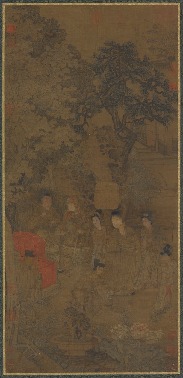 Xin Pi tirando de la túnica del emperador de Unknown artist