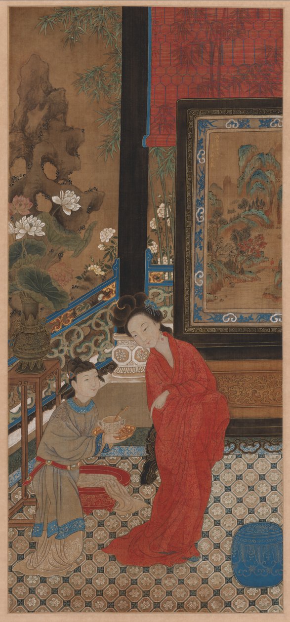 Yang Guifei saliendo del baño de Unknown artist