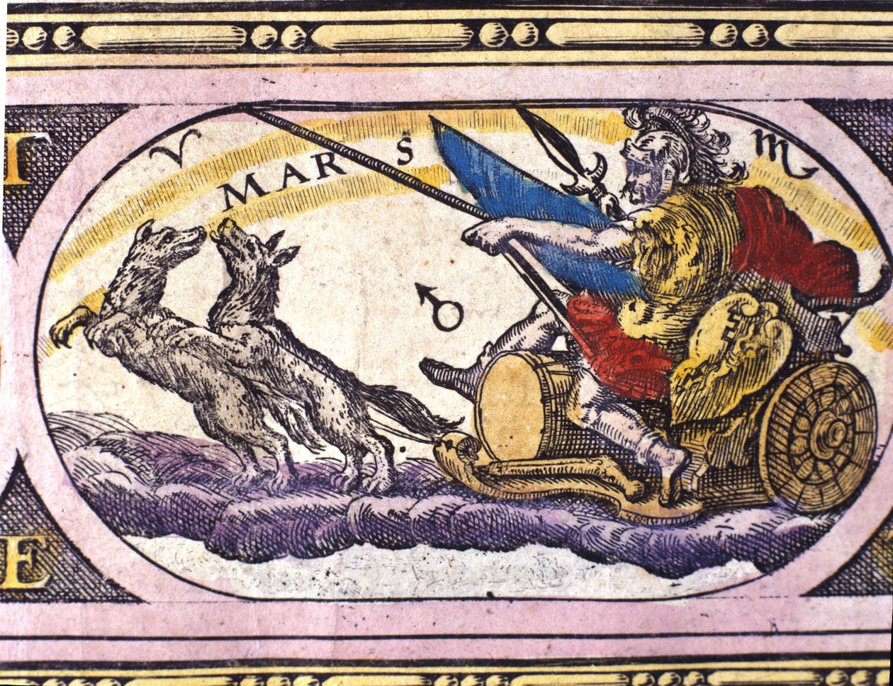 Representación del dios Marte. Grabado del siglo XVII de Unknown artist