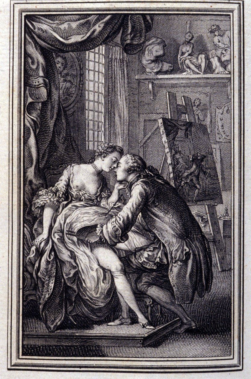La mesa - en "Cuentos y nuevas en verso" de Jean La Fontaine. 1762. de Unknown artist