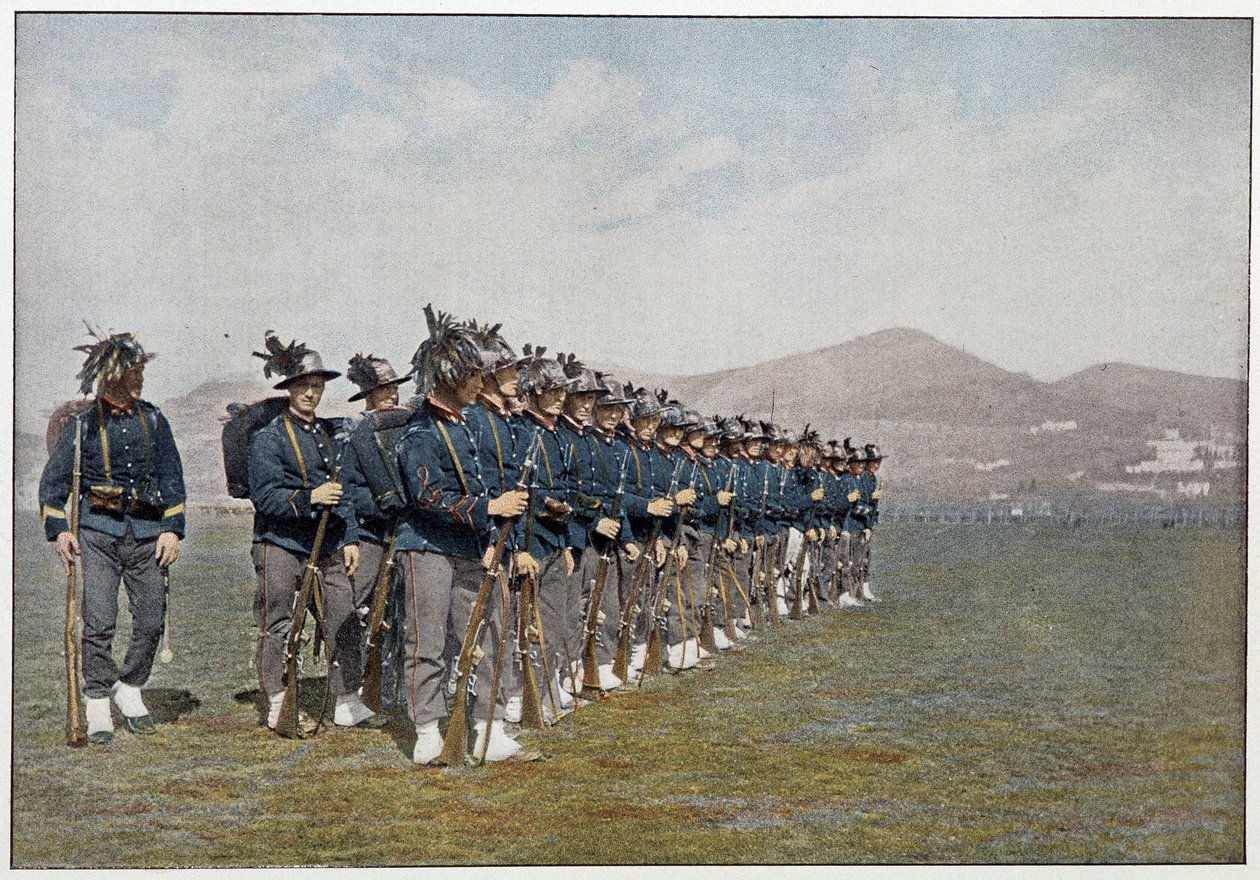 Pelotón de Bersaglieri del ejército italiano. de Unknown photographer