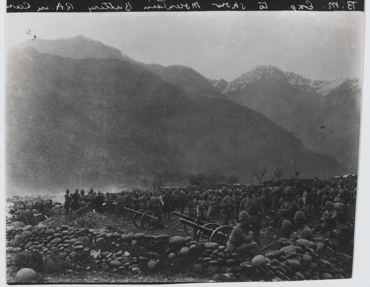 Cese de fuego, No. 1 Batería de Montaña Británica, Expedición de Black Mountain, 1891 de Unknown photographer
