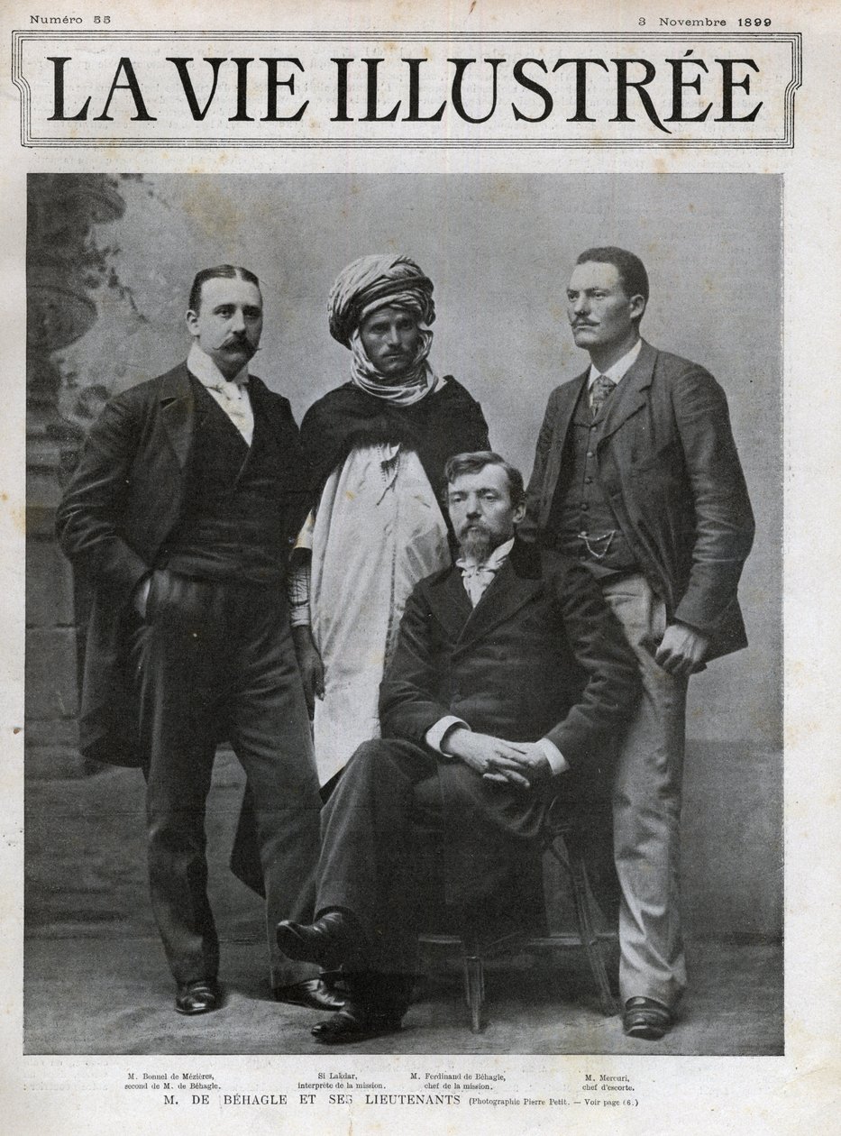 Ferdinand de Behagle (1857-1899) (explorador francés) Jefe de la Misión y sus tenientes de Unknown photographer
