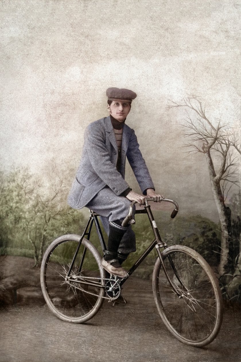 Fernand Ochse en bicicleta, Francia, hacia 1920 (foto) de Unknown photographer