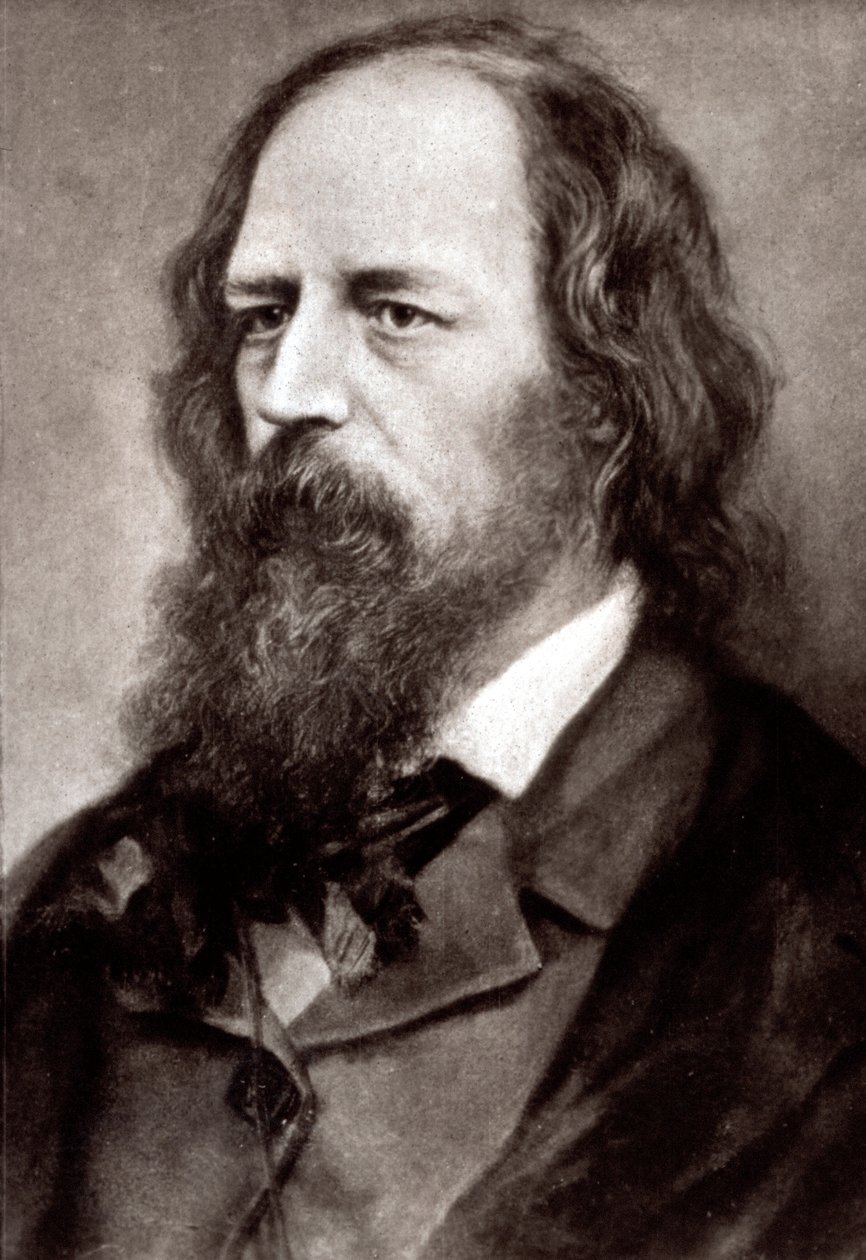 Retrato de medio cuerpo del célebre poeta inglés Alfred Tennyson de Unknown photographer