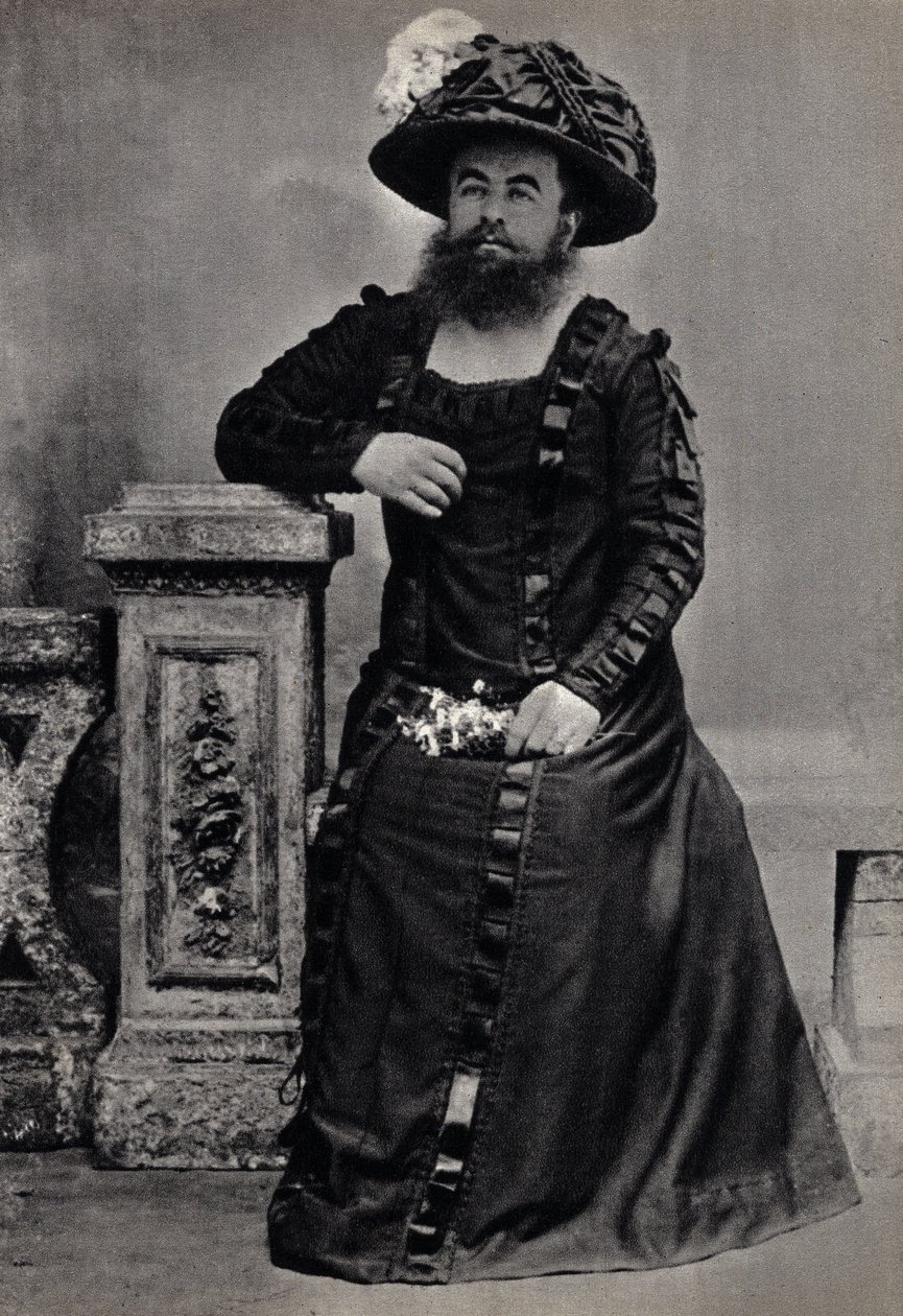 Les Monsters, la mujer con barba. Fotografía, finales del siglo XIX, París. Coll. Selva. de Unknown photographer