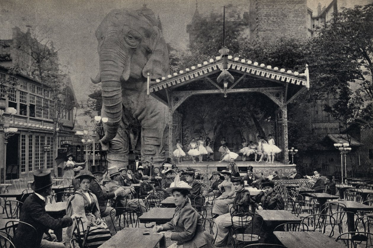 Escena de vida popular en el Moulin Rouge en París. Fotografía, finales del siglo XIX, París. Colección Selva de Unknown photographer