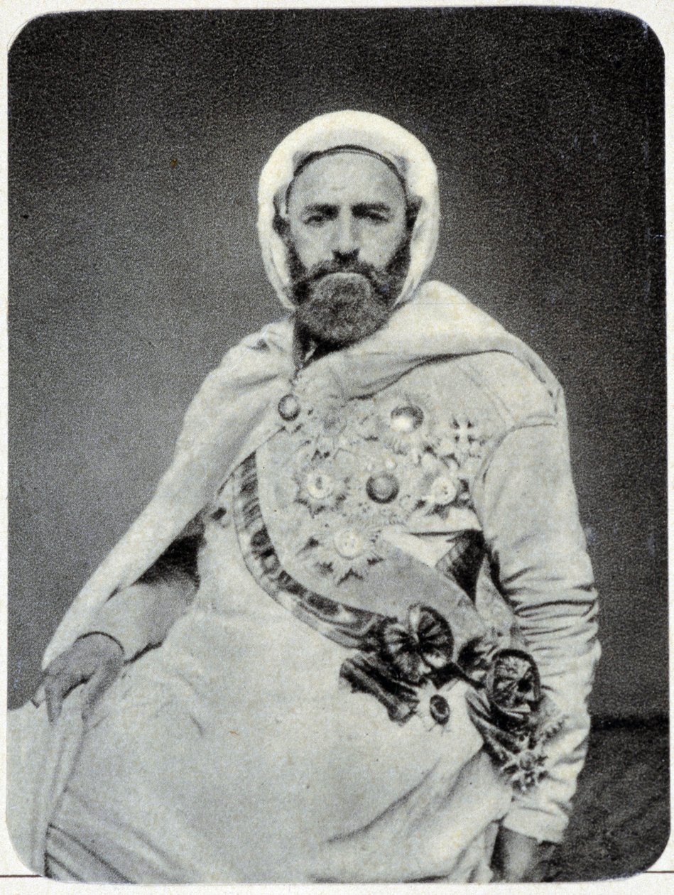 Retrato de Abd-el-Kader en 1875 - fotografía de Unknown photographer