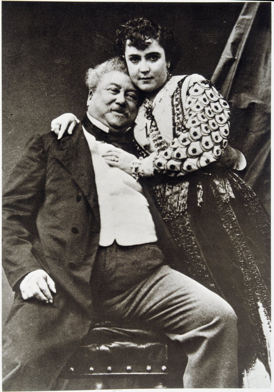 Retrato de Alexandre Dumas Padre (1802 - 1870) y su amante de Unknown photographer