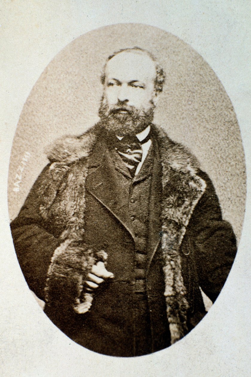 Retrato de Antonio Bazzini, compositor y violinista italiano (foto en blanco y negro) de Unknown photographer