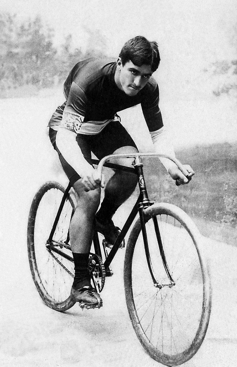 Retrato de Edmond Jacquelin (1875-1928), ciclista francés apodado “Piou-Piou”. de Unknown photographer