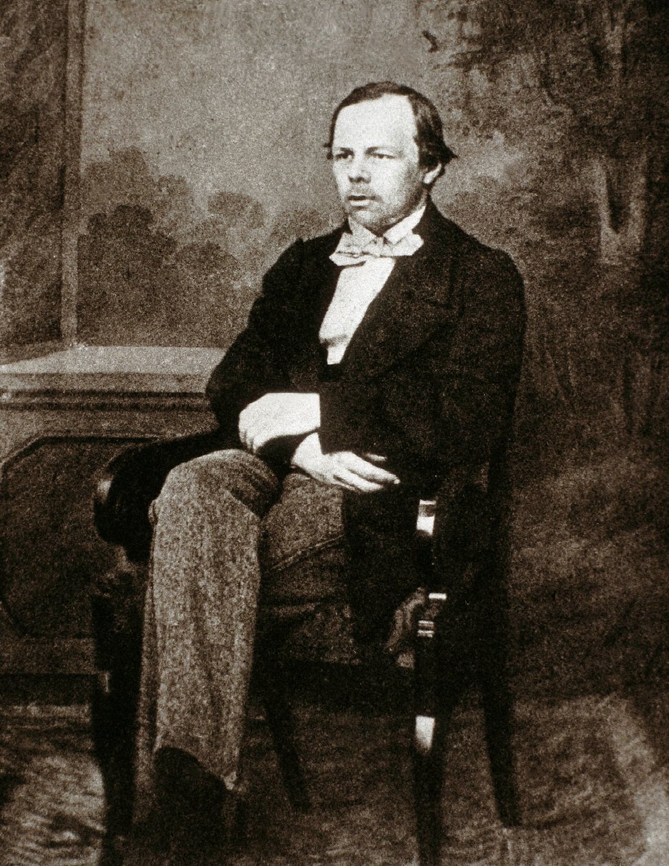 Retrato del escritor ruso Fedor Dostoievski (Dostoevsky) (1821-1881). Fotografía del siglo XIX de Unknown photographer