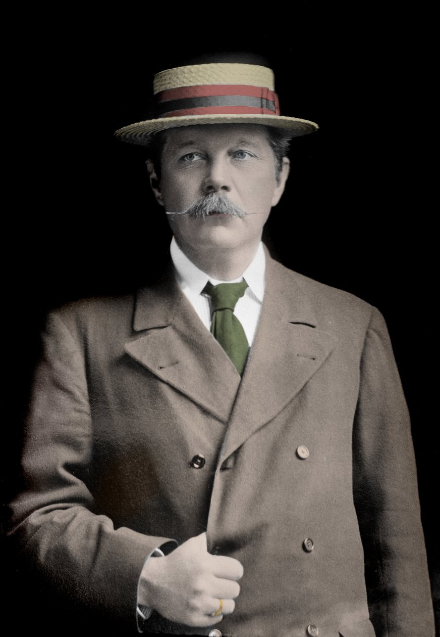 Retrato de Sir Arthur Conan Doyle (1859-1930), escritor inglés, creador del personaje 