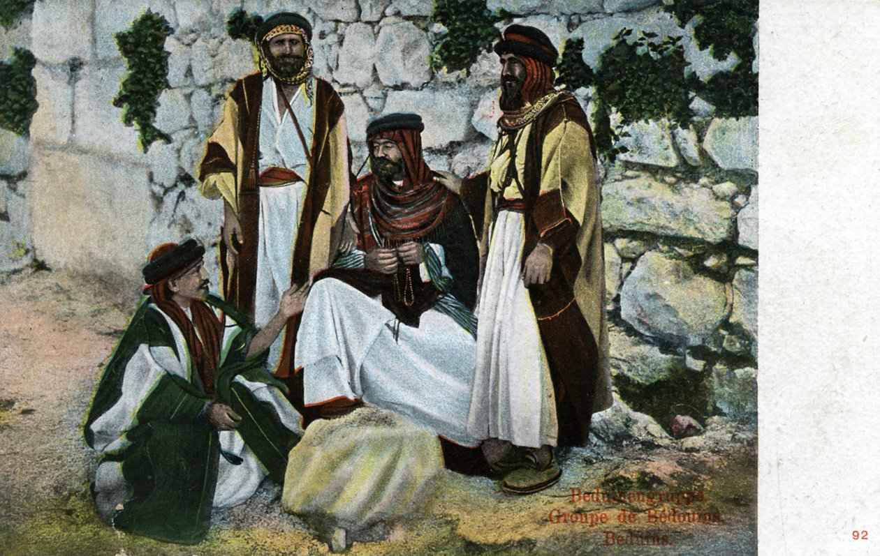 Postal de hombres beduinos, c.1900 (impresión) de Unknown photographer
