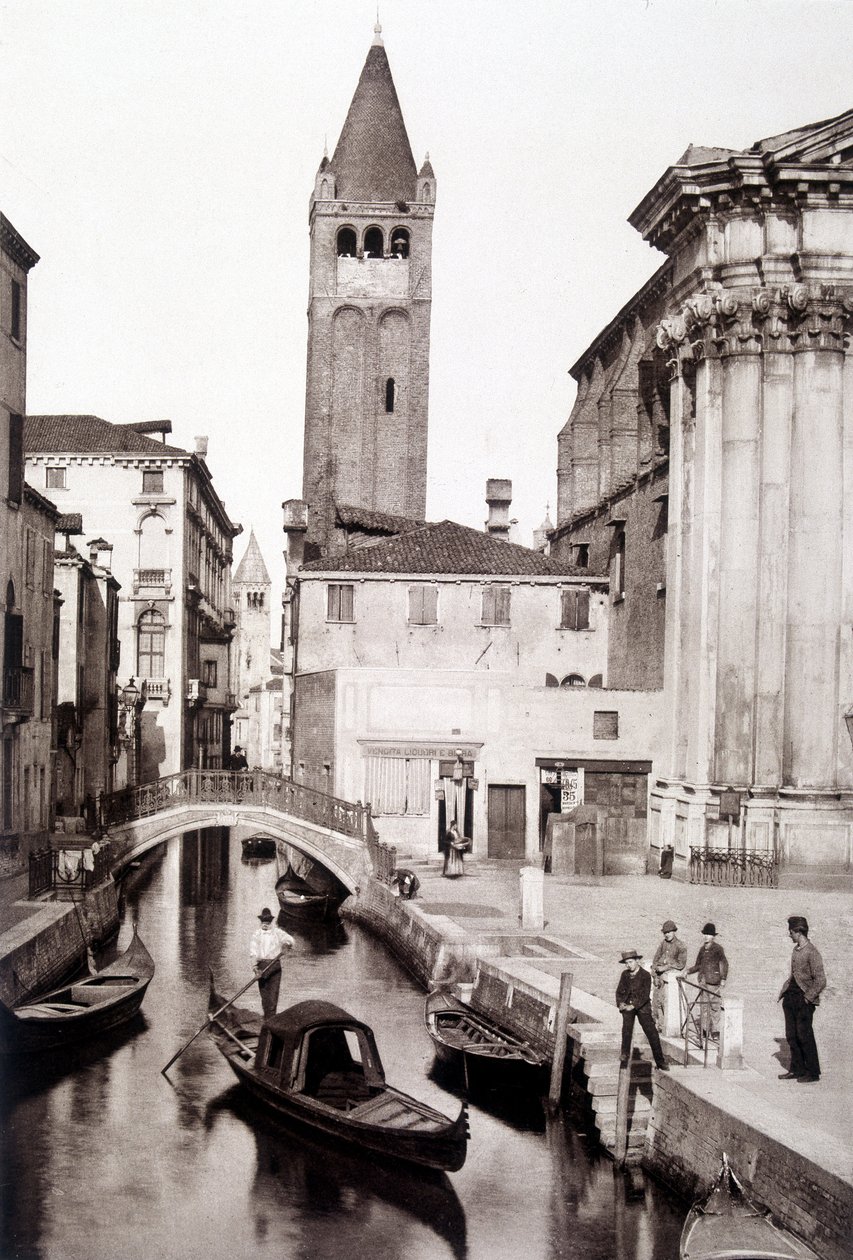 Distrito de San Giovanni e Paolo en Venecia - fotografía, finales del siglo XIX de Unknown photographer