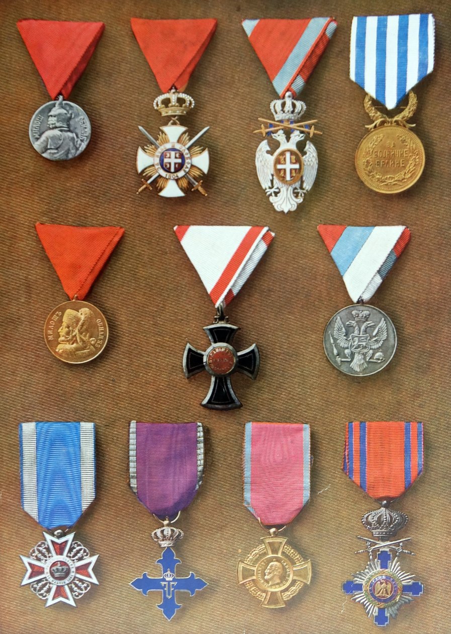 Medallas militares serbias y rumanas de Unknown photographer
