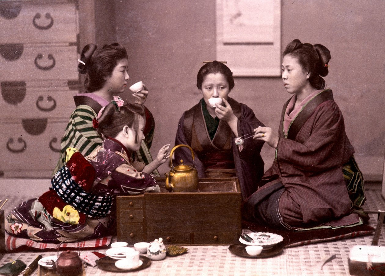 Té en casa, Japón, finales del siglo XIX - Archivo de Misiones Extranjeras de Unknown photographer