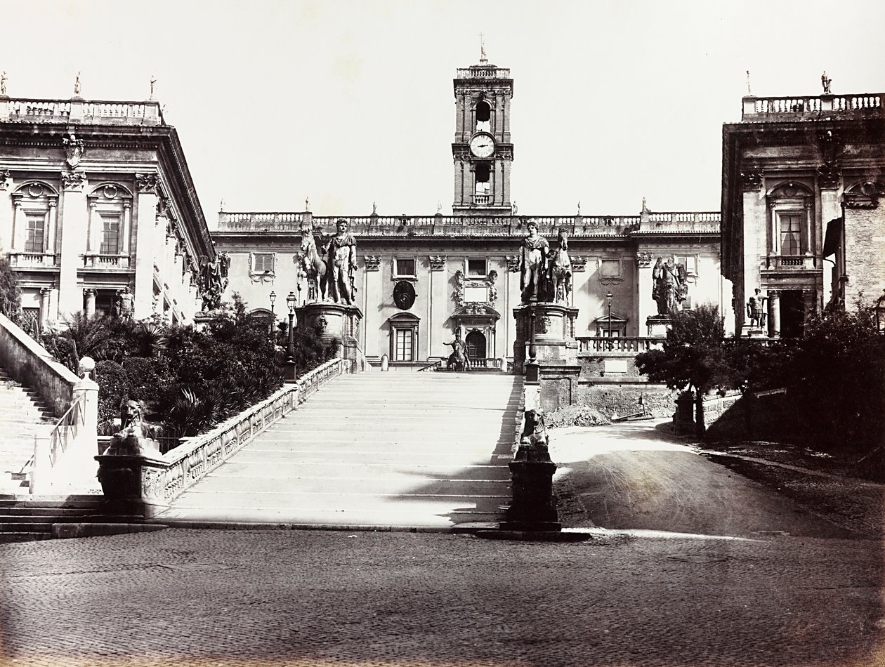 Vista del Campidoglio con el Palacio Senatorio, Roma de Unknown photographer
