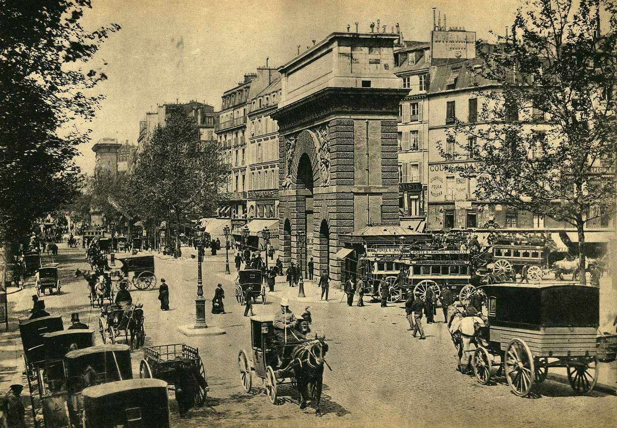 Vista de la Porte Saint Denis, en París. Fotografía, finales del siglo XIX, París. Colección Selva de Unknown photographer