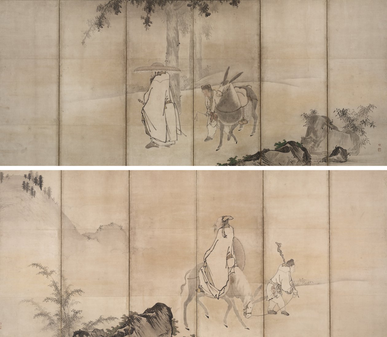 Su Shi (So Shoku) y Pan Lang (Han Rō) de Unkoku Tōgan