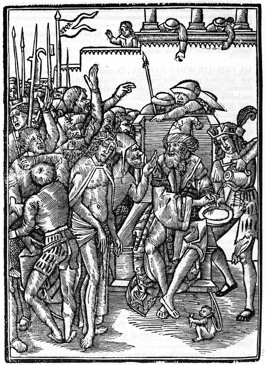 Cristo ante Poncio Pilato. Xilografía de Urs Graf de 1514. Colección privada. Milán. de Urs  Graf