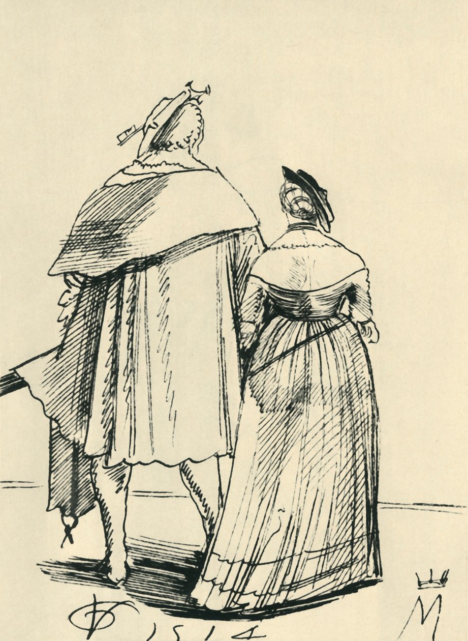 Pareja paseando, 1514, 1943 de Urs Graf